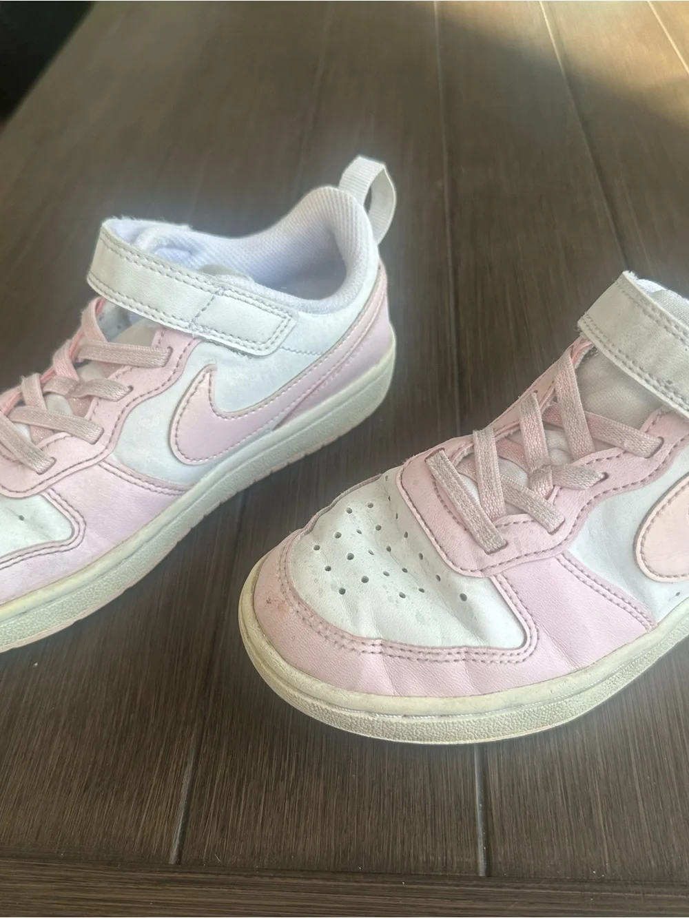 Nike All Day Play pink and white sneakers